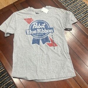 Pabst Blue Ribbon Short Sleeve Logo Tee - Light Gray